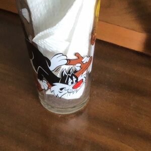 Pepsi Glass with Cartoon Character - Black, White, Red, Orange
